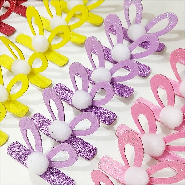 Adesivos Orelha Coelho EVA Páscoa Mod.1 - 10 unidades