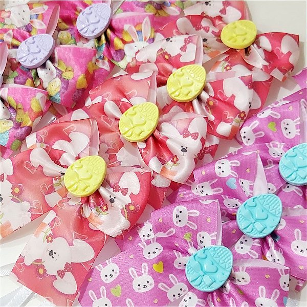 Laço de Pescoço Estampado Botão de Páscoa - 10 unidades