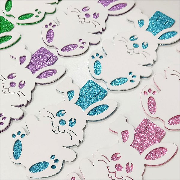 Medalha Coelho EVA Páscoa - 10 unidades