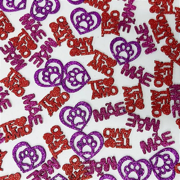 Adesivos EVA Glitter de Mães - 20 unidades