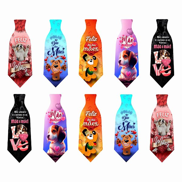 Gravata Social Couro Sintético de Mães - 10 unidades