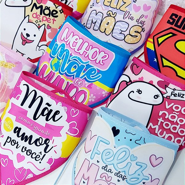 Bandanas Tecido Estampado de Mães - 10 unidades