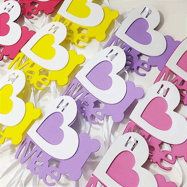 Medalha Coração EVA de Mães - 10 unidades