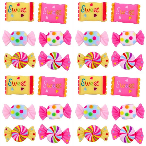 Laço Penteado Chicletes Resina Mod.1 - 10 unidades