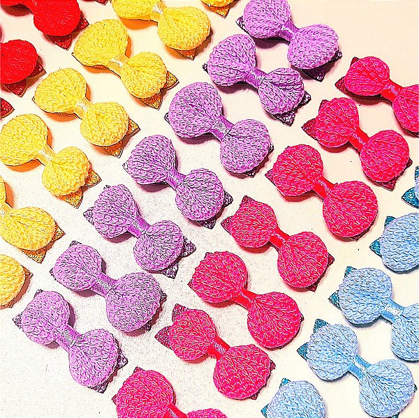 Laço Adesivo Crochê - 10 unidades