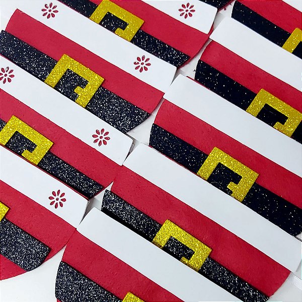 Babador Noel Tecido Feltro EVA Natal - 10 unidades