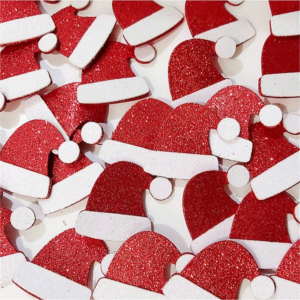 Laço de Penteado Gorro EVA de Natal - 10 unidades