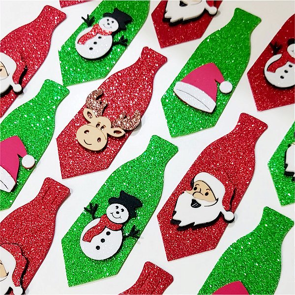 Gravata Social Personagens EVA de Natal - 10 unidades