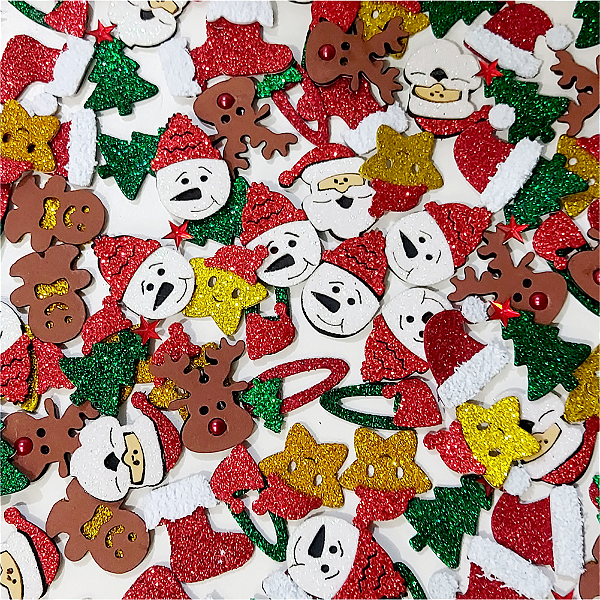 Adesivos EVA Glitter Natal Mod.3 - 20 unidades