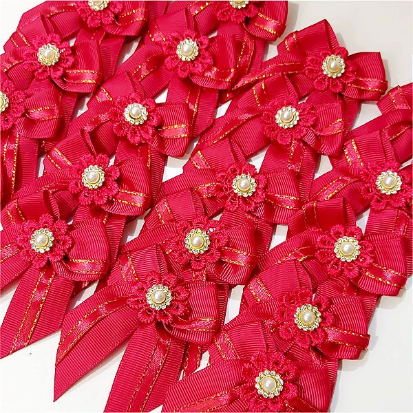 Laço de Ponta Duplo Pedraria de Natal - 10 unidades