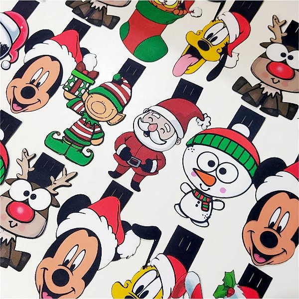 Gravata Personagens Couro Sintético Natal - 10 unidades