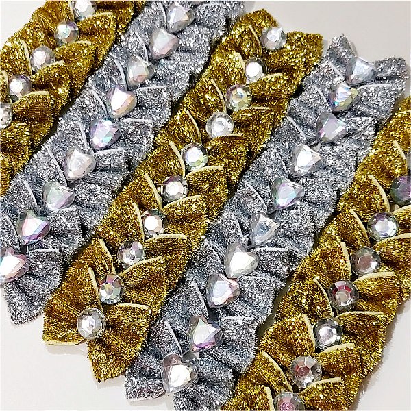 Laço Borboleta Veludo Brilho de Ano Novo - 10 unidades