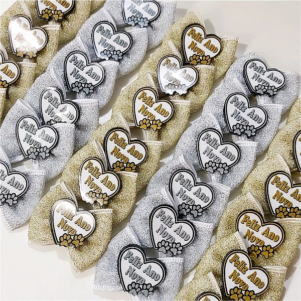 Laço Borboleta Lurex PF Ano Novo Mod.1 - 10 unidades