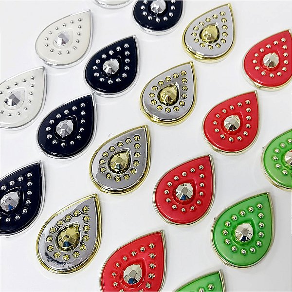 Laço de Penteado Gota Metálico - 10 unidades