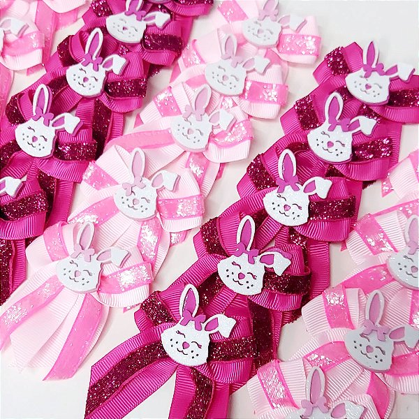 Laço de Ponta Duplo Lurex Coelha EVA Páscoa - 10 unidades