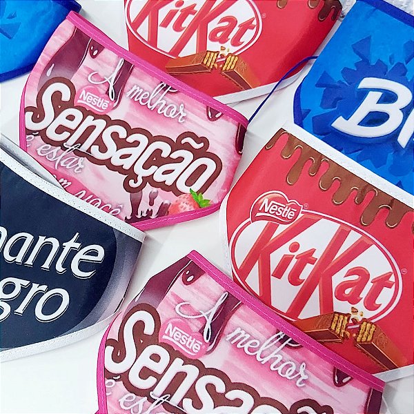Bandanas Tecido Estampado Marcas Chocolate Páscoa - 10 unidades
