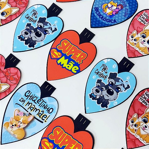 Medalha Coração Couro Sintético de Mães - 10 unidades