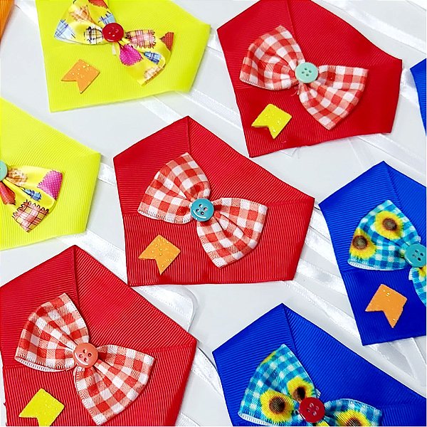 Colarinho Fechado Estampado com Laço Festa Junina - 10 unidades