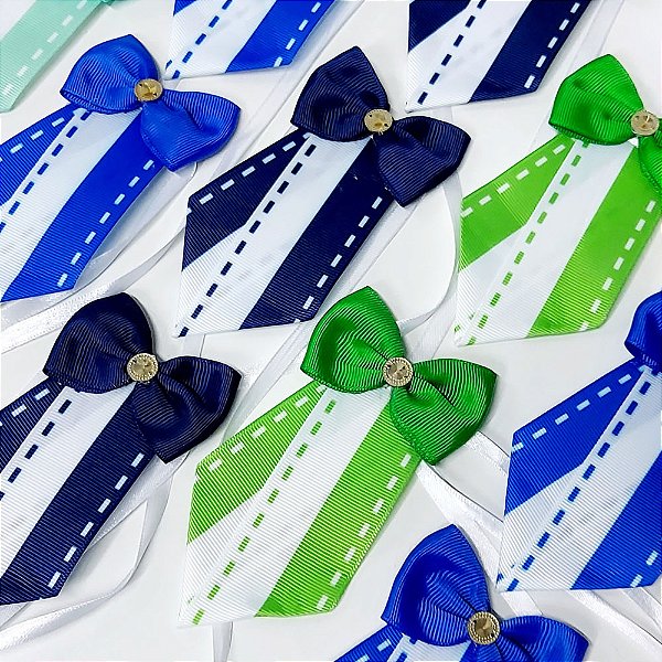 Gravata Social Estampado com Laço Decorativa Pespontada - 10 unidades