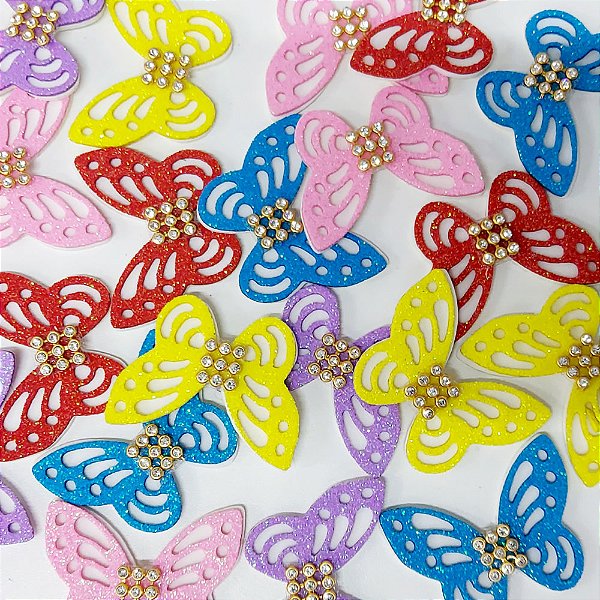 Laço de Penteado EVA Borboleta Mod.1 - 10 unidades