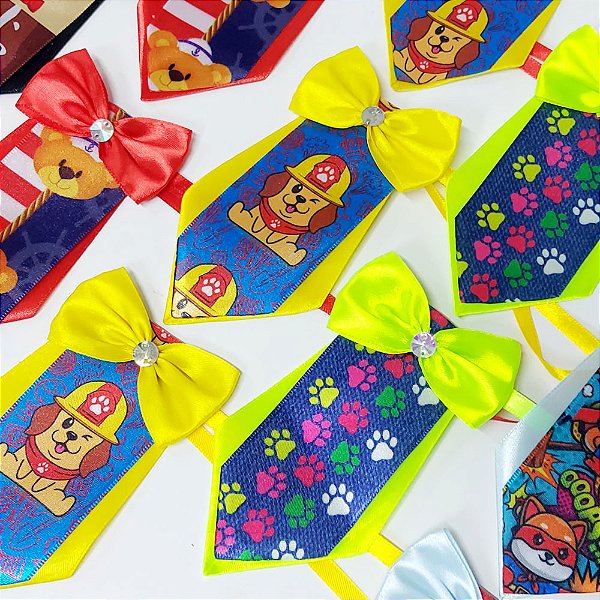 Gravata Social Laço Duplo Estampado Mod.1 - 10 unidades