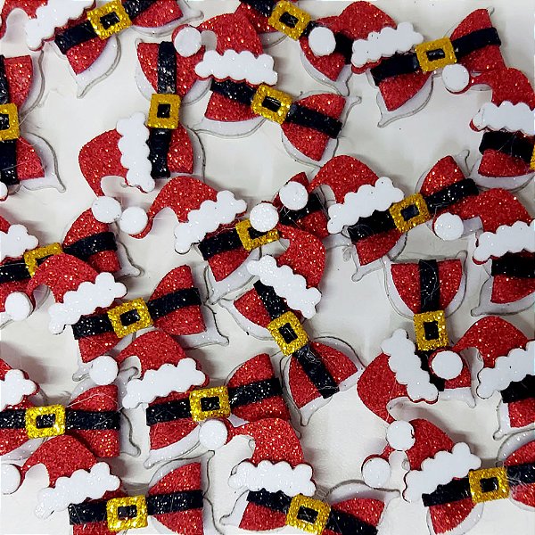 Laço Adesivo Borboleta EVA Natal Mod.1 - 10 unidades