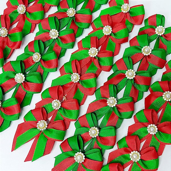 Laço de Ponta Duplo Pedraria de Natal - 10 unidades