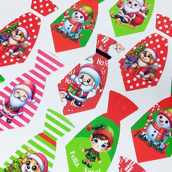 Gravata Social Tecido Estampado Natal - 10 unidades
