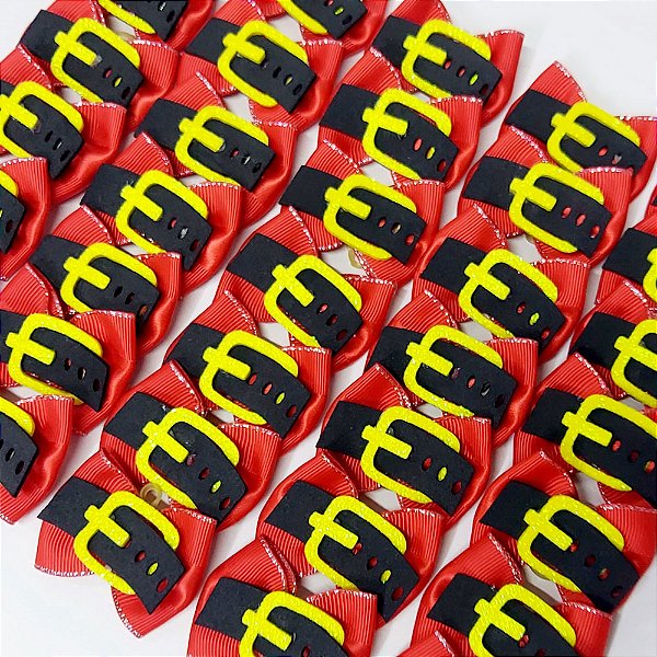 Laço Borboleta Cinto Noel EVA Natal - 10 unidades