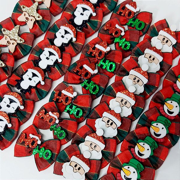 Laço Borboleta Decorativa EVA de Natal Mod.2 - 10 unidades