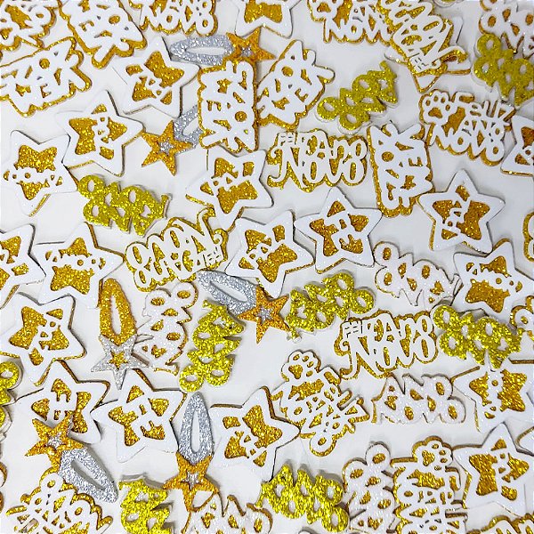 Adesivos EVA Glitter Ano Novo Mod.1 - 10 unidades