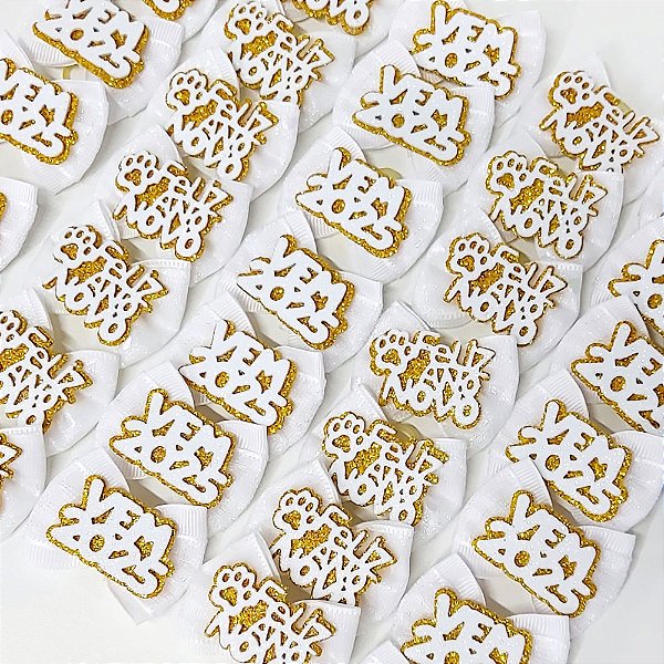 Laço Borboleta Duplo Voil EVA de Ano Novo - 10 unidades