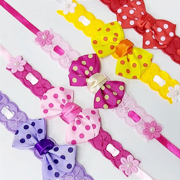 Gargantilha Passa Fita Mocinha Poá - 10 unidades