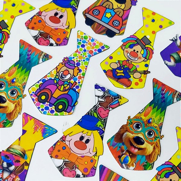 Gravata Social 3D Personagens Mod.2 Carnaval - 10 unidades