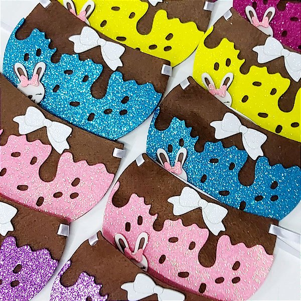 Babador Feltro EVA Ovo Páscoa - 10 unidades