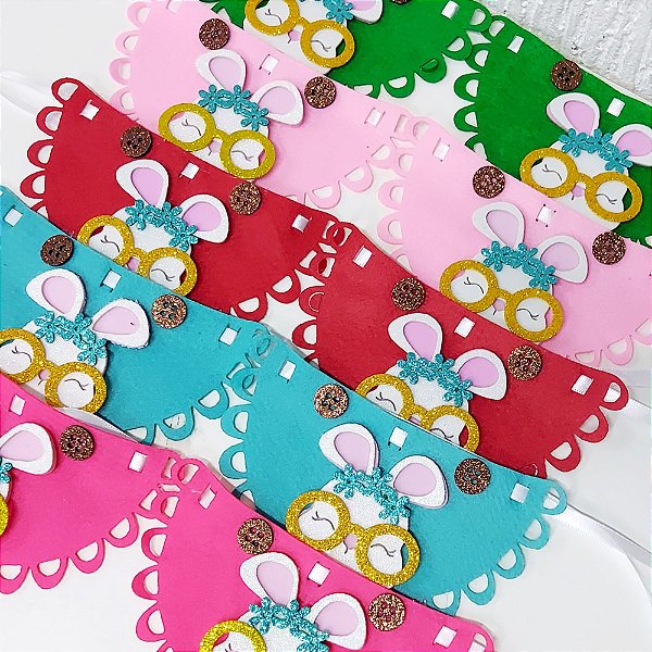 Babador Feltro EVA Coelho Páscoa Mod.1 - 10 unidades