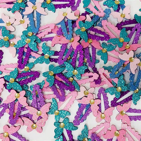 Adesivos EVA Glitter Tic Tac (Borboletas) - 20 unidades