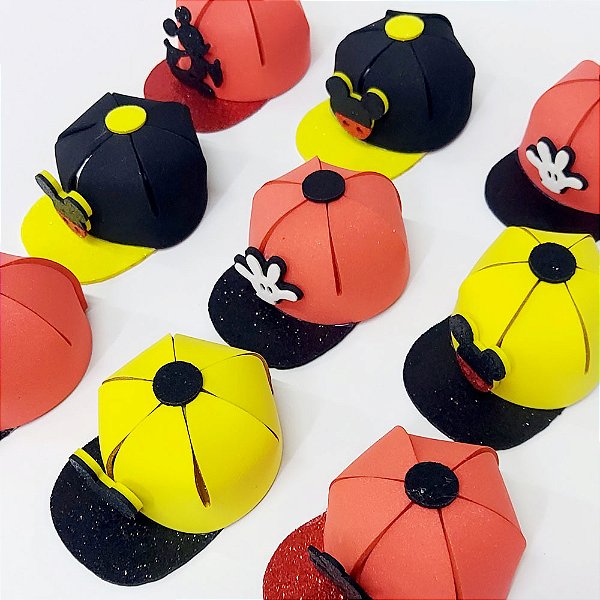 Laço de Penteado Boné EVA Mickey - 10 unidades