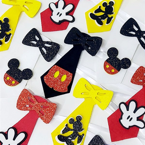 Gravata Social Laço Feltro EVA Mickey - 10 unidades