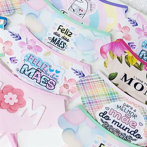 Babador Tecido Estampado Viés Mães - 10 unidades