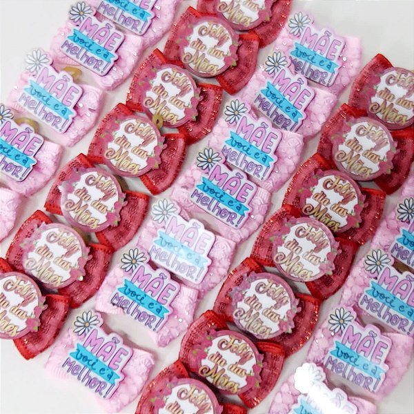 Laço Borboleta Duplo Trabalhado PF de Mães - 10 unidades