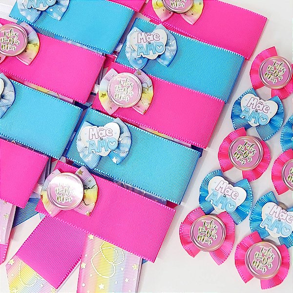 Conjunto Laço e Gargantilha Luxo Mães Mod.1 - 15 unidades