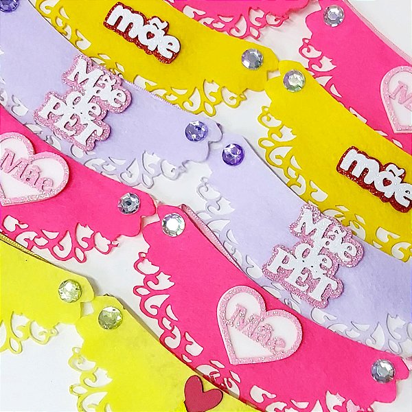 Babador Feltro Vazado EVA de Mães - 10 unidades