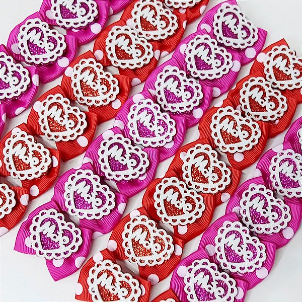 Laço Borboleta Estampado Poá EVA de Mães - 10 unidades