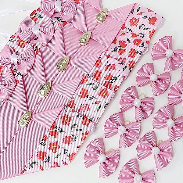 Conjunto Laço e Gargantilha Luxo Mães Mod.3 - 15 unidades