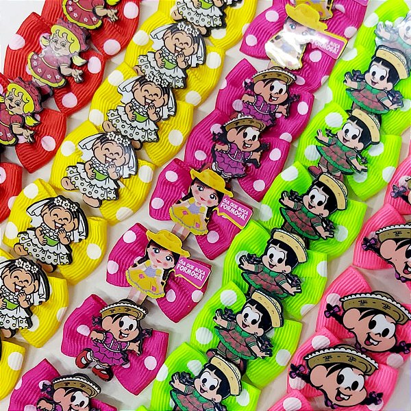 Laço Borboleta Estampado Poá PF de Festa Junina - 10 unidades