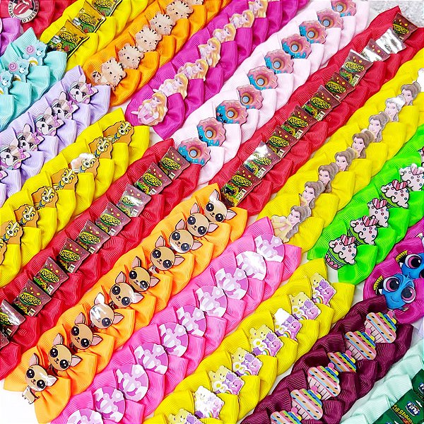 Kit Laço Borboleta PF Personagens (Atacado) - 50 unidades