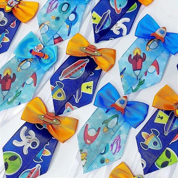 Gravata Social Laço Estampado PF Astronauta - 10 unidades