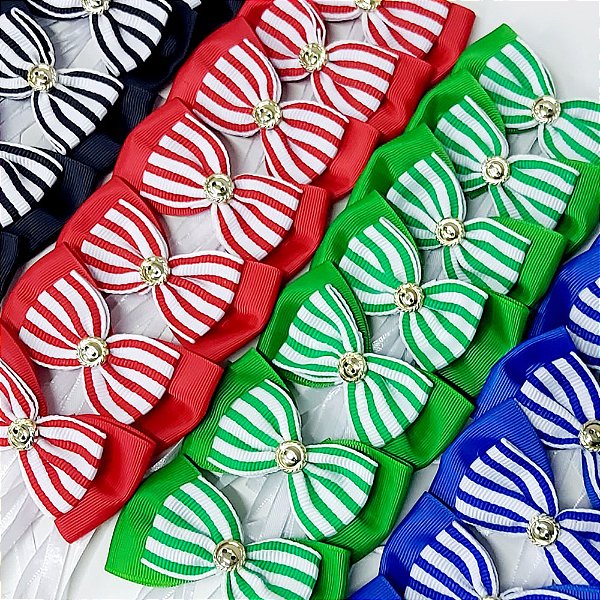 Gravata Borboleta Duplo Estampado Listrado - 10 unidades