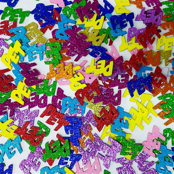 Adesivos EVA Glitter Frase Pet - 20 unidades